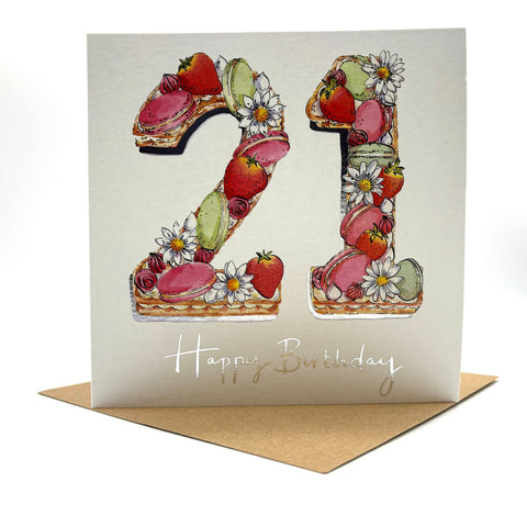 21st Birthday Card - Cake 21 Today