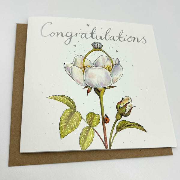 Engagement Card - White Rose