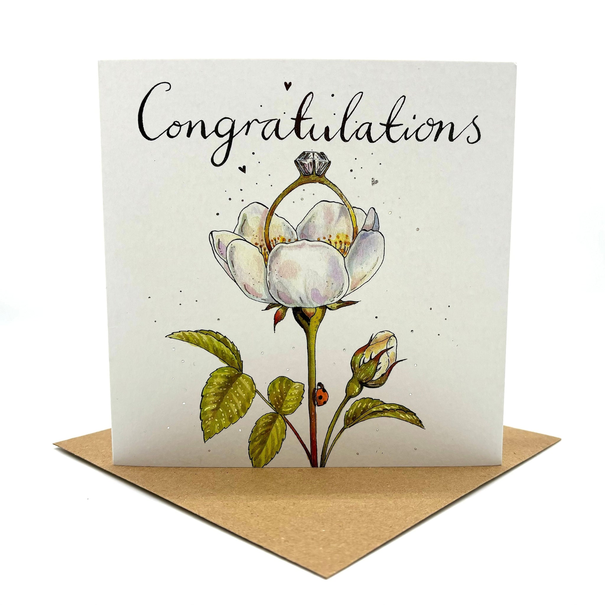 Engagement Card - White Rose