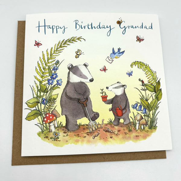 Birthday Card - Badger Grandad Birthday