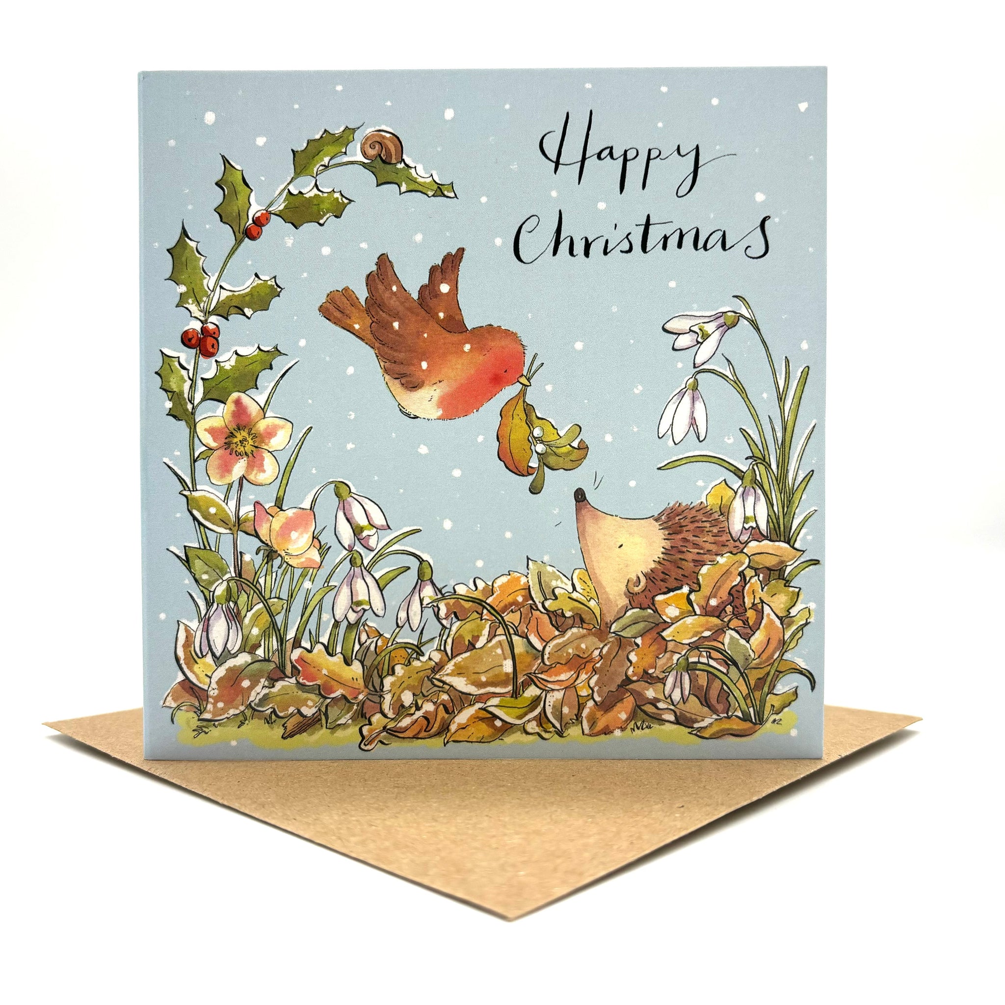 Robin and Hedgehog - Pack of 5 Christmas cards