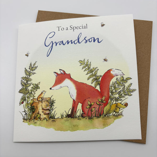 Birthday Card - Fox Grandson Card