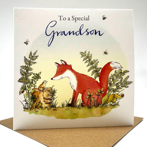 Birthday Card - Fox Grandson Card