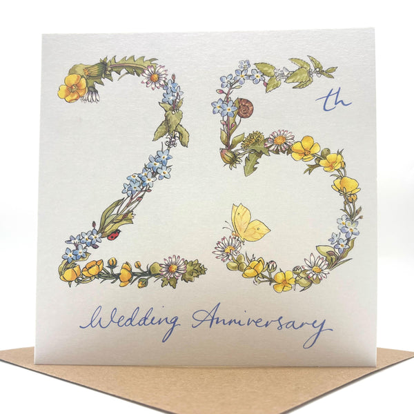 25th Anniversary Card - Wildflowers