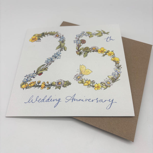 25th Anniversary Card - Wildflowers