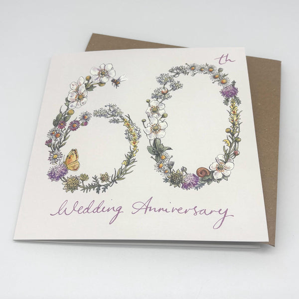 60th Anniversary Card - Wildflowers