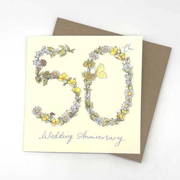 50th Anniversary Card - Wildflowers