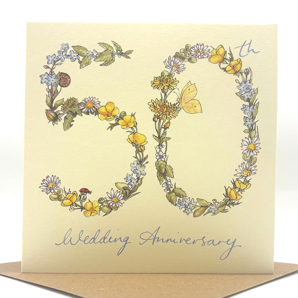50th Anniversary Card - Wildflowers