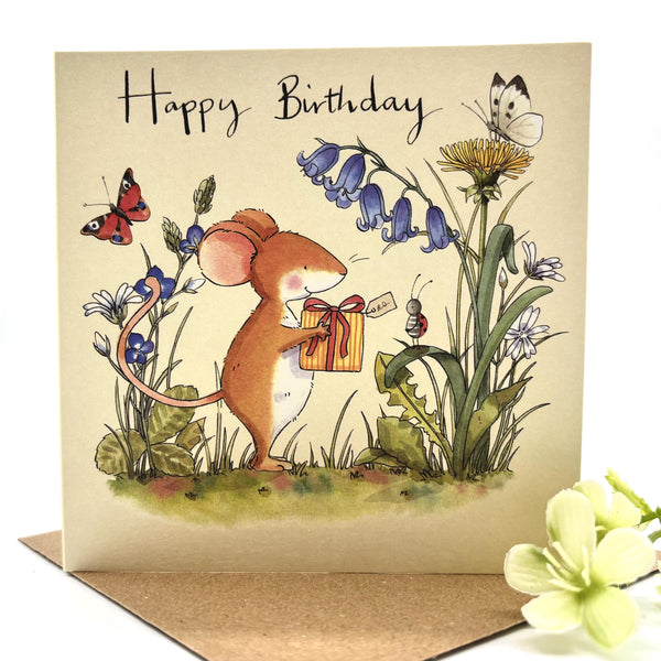 Birthday Card - Mouse and Present
