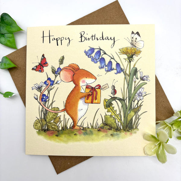 Birthday Card - Mouse and Present
