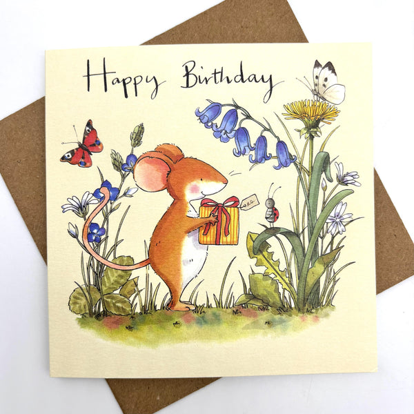 Birthday Card - Mouse and Present