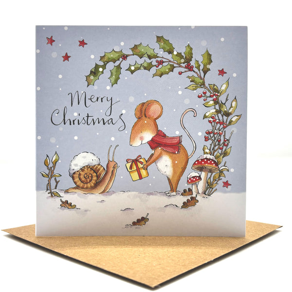 Mouse and Snail - Pack of 5 Christmas Cards