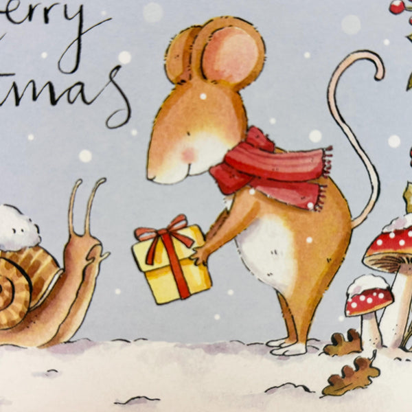 Mouse and Snail - Pack of 5 Christmas Cards