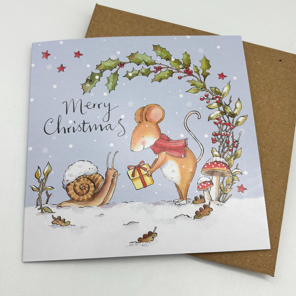 Mouse and Snail - Pack of 5 Christmas Cards