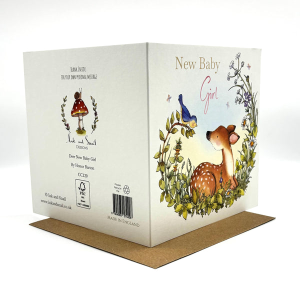New Baby Card - Deer New Baby Girl