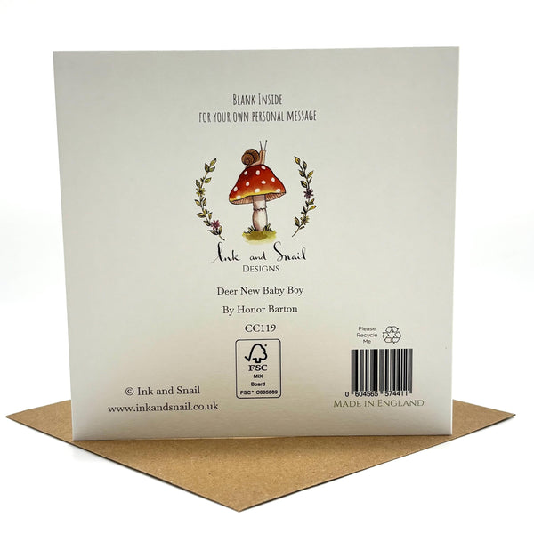 New Baby Card - Deer New Baby Boy