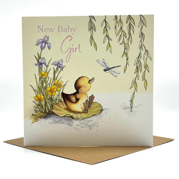 New Baby Card - Duck New Baby Girl