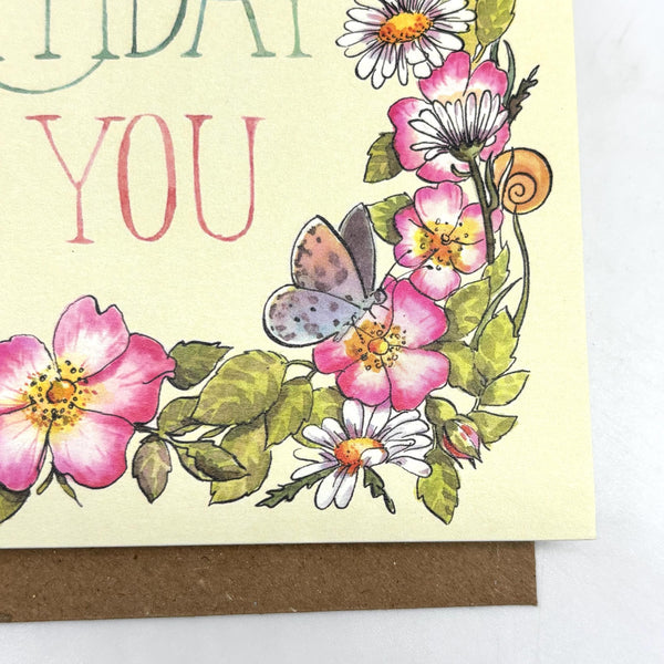 Birthday Card - Birthday To You Flowers