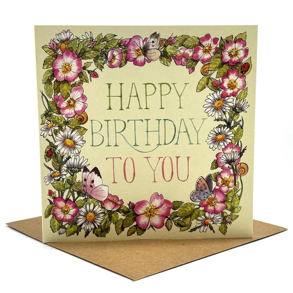 Birthday Card - Birthday To You Flowers
