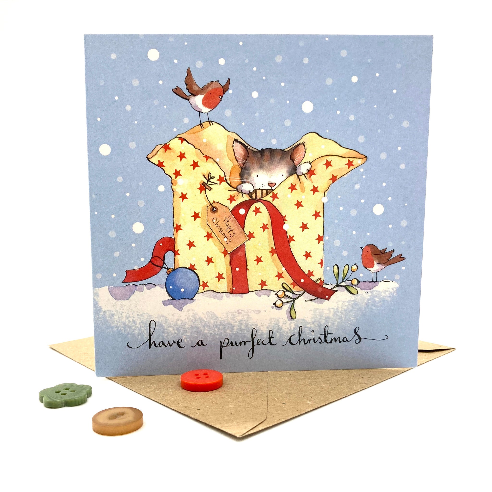 Cat - Pack of 5 Christmas Cards