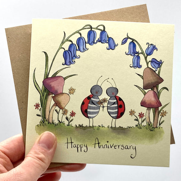 Anniversary Card - Ladybirds