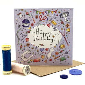 Birthday Card - Birthday Sewing