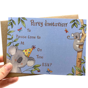 Koala Birthday Party Invitations Pack  of 10