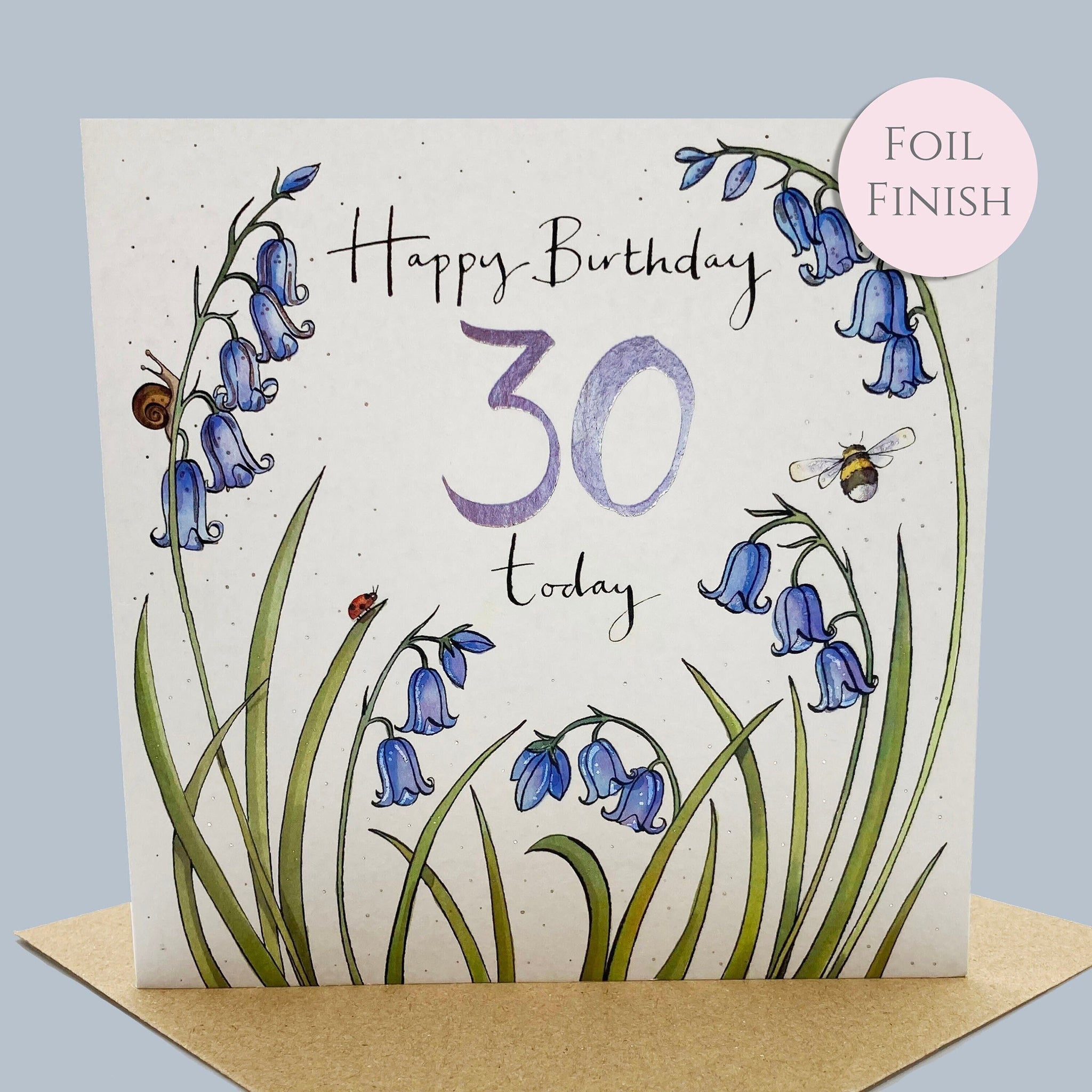 30th Birthday Card - Bluebells