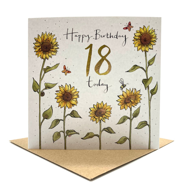 18th Birthday Card - Sunflowers