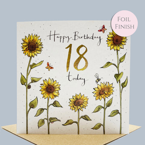 18th Birthday Card - Sunflowers