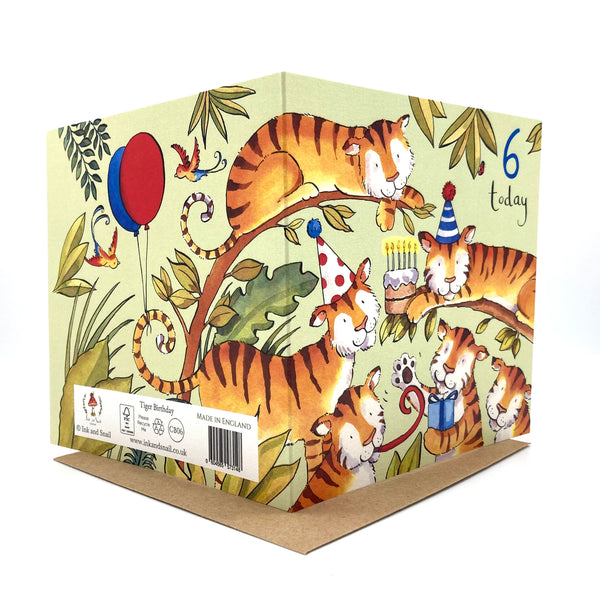 6th Birthday Card - Tiger