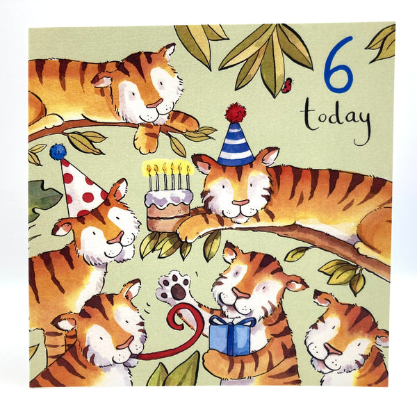 6th Birthday Card - Tiger