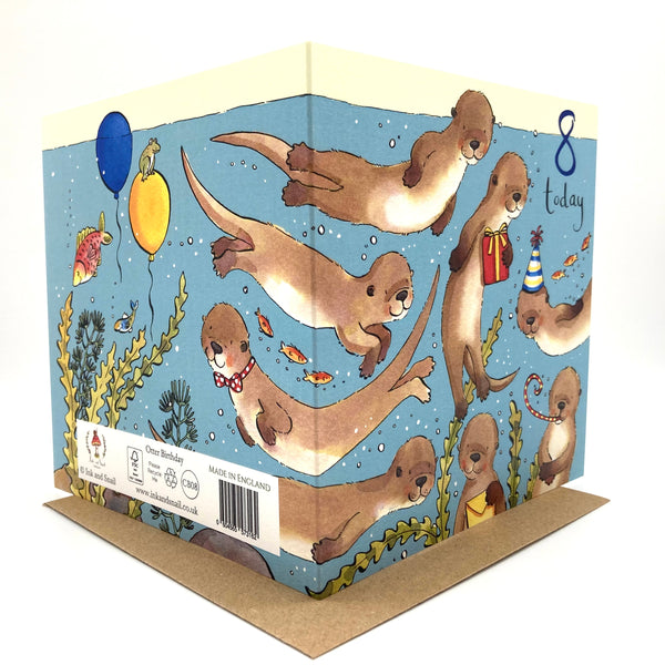 8th Birthday Card - Otter
