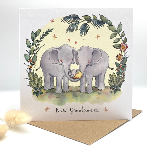 New Grandparents Card - Elephant Grandparent Card