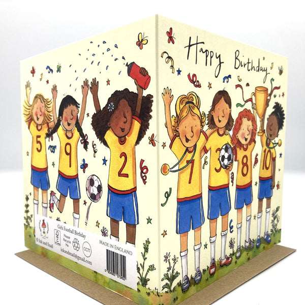 Birthday Card - Girls Football