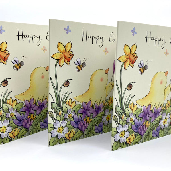 Easter Card Pack of 5 - Chick and Bee